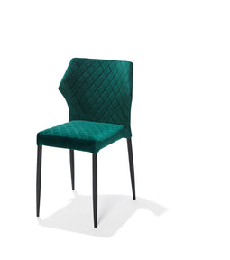 Louis Stapelstoel groen, velvet gestoffeerd, brandvertragend - SET VAN 4