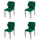 Louis Stapelstoel groen, velvet gestoffeerd, brandvertragend - SET VAN 4