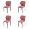 Louis Stapelstoel roze, velvet gestoffeerd, brandvertragend - SET VAN 4