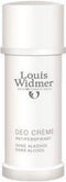 Louis Widmer Deo Crème Antiperspirant Ongeparfumeerd Deodorant Crème 40 ml