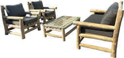 Lounge Set - Teakhout - Boomstam look - Hout - Buiten - HorstDeco