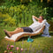 Loungebank ergonomisch van Acacia hardhout