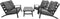 Loungeset Lima - Tierra Outdoor - Grijs - 4-delig