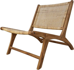 Loungestoel - 67x81x71 - Naturel - Teak/rotan