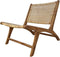 Loungestoel - 67x81x71 - Naturel - Teak/rotan