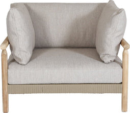 Loungestoel Berga met Lage Zijde Kussens - Taupe