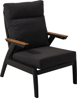 Loungestoel Florence Alu - zwart