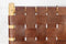 Loungestoel met armleuning - leder/teak - cognac