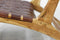 Loungestoel met armleuning - leder/teak - cognac