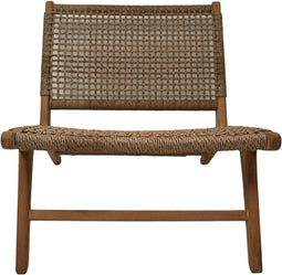 Loungestoel tuin Rio - 66x80x65 - Abaca/naturel - Teak/bananenblad
