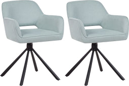 LOURES - Eetkamerstoel set van 2 - Mintgroen - Stof