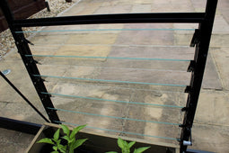 Louvreraam 6L, 610 x 610 mm, veiligheidsglas, groen gecoat