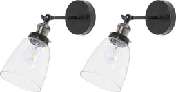 LOVAT - Wandlamp set van 2 - Zwart - Metaal