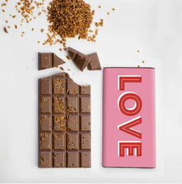LOVE Chocoladereep Melk met Isle of Skye Karamel Zeezout - 100 gram - Handmade in Scotland