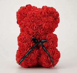 Love teddy beer van rode kunst rozen met cadeau doos | Moederdag | Rozen Beertje | Beertje | Rood | 25CM