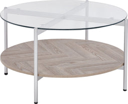 LOVELL - Salontafel - Donkerbruin/Zilver - Hout