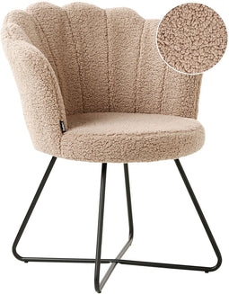 LOVELOCK - Fauteuil - Beige- Bouclé