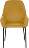 LOVERNA - Eetkamerstoel - Geel - Corduroy