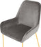LOVERNA - Eetkamerstoel - Grijs - Fluweel