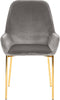 LOVERNA - Eetkamerstoel - Grijs - Fluweel