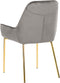 LOVERNA - Eetkamerstoel - Grijs - Fluweel