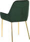 LOVERNA - Eetkamerstoel - Groen - Fluweel
