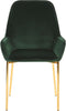 LOVERNA - Eetkamerstoel - Groen - Fluweel