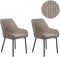 LOVERNA - Eetkamerstoel set van 2 - Beige - Corduroy