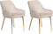 LOVERNA - Eetkamerstoel set van 2 - Beige - Fluweel