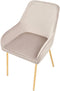 LOVERNA - Eetkamerstoel set van 2 - Beige - Fluweel