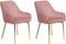 LOVERNA - Eetkamerstoel set van 2 - Roze - Fluweel