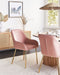 LOVERNA - Eetkamerstoel set van 2 - Roze - Fluweel