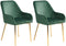 LOVERNA II - Eetkamerstoel set van 2 - Groen - Fluweel