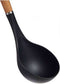 Lovers Kook/keuken gerei - soep lepel - zwart/bruin - kunststof/hout - 32 cm