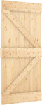 vidaXL - Schuifdeur - met - beslag - 100x210 - cm - massief - grenenhout