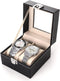Lowander horlogebox - Horlogedoos voor heren & dames - 2 horloges - Zwart
