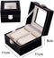 Lowander horlogebox - Horlogedoos voor heren & dames - 2 horloges - Zwart