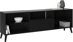 Lowboard TV/Hifi meubel - Zwart decor - L153,5 x H52 x D31,5 cm - Made in Germany