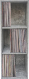 Lp platen vinyl opbergkast - opbergen lp vinyl platen - boekenkast - 3 vakken - grijs beton
