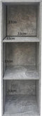 Lp platen vinyl opbergkast - opbergen lp vinyl platen - boekenkast - 3 vakken - grijs beton
