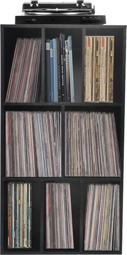 LP vinyl opbergkast - platenkast - lp vinyl rek - platenrek - boekenkast - 8 vakken - zwart