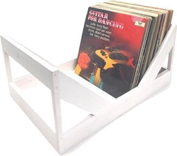 LP vinyl platen houten opberg krat decoratieve kist voor 100 stuks wit