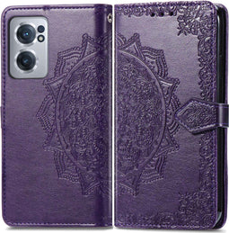 iMoshion Hoesje Geschikt voor OnePlus Nord CE 2 5G Hoesje Met Pasjeshouder - iMoshion Mandala Bookcase - Paars
