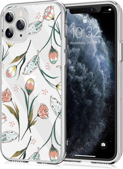 iMoshion Design voor de iPhone 11 Pro hoesje - Bloem - Roze / Groen
