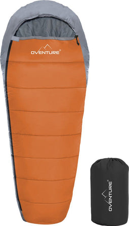 Oventure Falcon slaapzak | 230x80/55 cm | Mummymodel | 4-seizoenen slaapzak | Met compressietas |