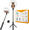 Selfiestick Ringlamp - 3 in 1 met Statief en Afstandsbediening - 9 Lichtstanden - Zwart