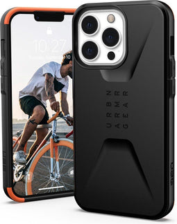 UAG - Civilian backcover hoes - Geschikt voor iPhone 13 Pro - Zwart + Lunso Tempered Glass