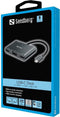 Sandberg 136-35 - USB-C Dock - 2xHDMI 1xVGA 1xUSB 100W PD - Aluminium