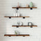 vidaXL - Wandschappen - 4 - st - 60x10x1,5 - cm - bewerkt - hout - gerookt - eikenkleur