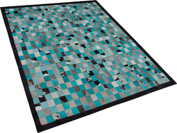 NIKFER - Laagpolig vloerkleed - Turquoise - 140 x 200 cm - Leer
